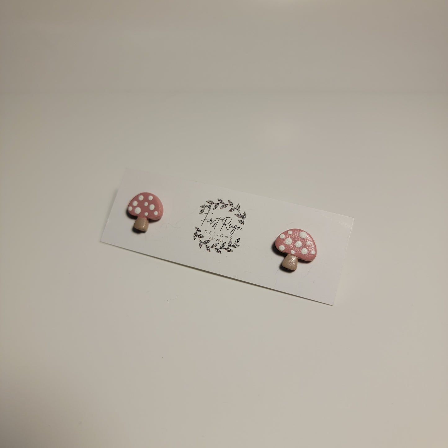 Pink Mushroom Stud